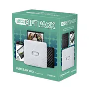 FujiFilm Instax Wide Link - Ash White Smartphone Printer Limited Gift Pack Compact and Lightweight - Various Creative Printing Modes - Print a QR Codes on Your Images [25510]
