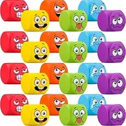 Blulu 24 Pcs Stress Balls Fidget Toys for Kids Foam Cubes Squeeze Stress Ball with Emotion Square Dice Shaped Foam Fidget Relief Toys for Kids Adults Autism Classroom School Supplies Learning Prize