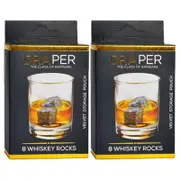 16Pcs Whiskey Stones Ice Melts Reusable Natural Marble Chilling Scotch Rocks Cubes