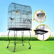Large Bird Cage Budgies House Parrot Canary Home Aviary Perch Indoor Outdoor Dome Top Stand Alone on Wheels