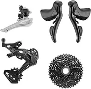 microSHIFT Sword Black 2x9-Speed Groupset - Includes Brake/Shifters, Front Derailler Braze-On, Rear Derailleur Long Cage, 11-38t Cassette, Crankset Not Included
