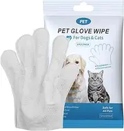 Dog Grooming Gloves, Pet Cleaning Mitts, Hair Removal Wipes, Soft Dry Wash Material Water Cleaning Design for Bathing, Travel, Apartment, Outdoor Use, 9.84x5.91x0.79 Inches