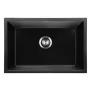 Welba Kitchen Sink 70x45cm Granite Stone Sink Laundry Basin Single Bowl Black