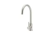 MEIR Round Kitchen Mixer Tap - Gooseneck Swivel - PVD Brushed Nickel