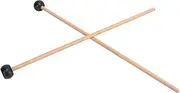 Glockenspiel Mallet Rubber Solid Wood Tongue Drum Mallet Wooden Handle Bell Marimba Xylophone Black 2PCS 16.5 Inch Long