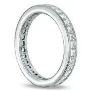 1.50 CT. T.W. Princess-Cut Natural Diamond Eternity Wedding Band in Solid 18K White Gold (G/SI2)