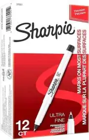 SHARPIE Permanent Markers, Ultra Fine Point, Black, 12 Count 37001 NEW IN BOX