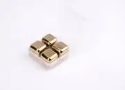 Golden 4x Gold Stainless Steel Whiskey Whisky Stone Ice Cubes Drink Chillers Box