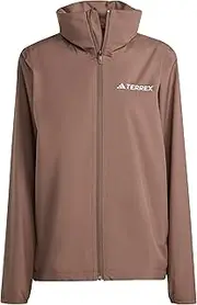[adidas] JXW86 Women's Hardshell Multi Essentials 2L Rain Jacket, Earth Strainer (JY0480), L