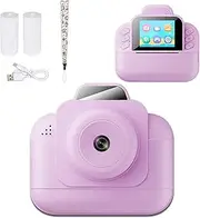 Instant Print Camera, 1080P 2.4 Inch Screen Portable Thermal Printing Camera with Time Lapse Function, Childrens Day Christmas Birthday Present for 4 5 6 7 8 9 10 Year Old (Pink) (Blue) (Purple)