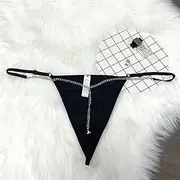 [FARZAH] Women Panties Female Underwear 3PCS/Set Sexy Custom Crystal Letters Name G-String Waist Chain Women Personalized Body Chain Lace Bikini Thong Beach Custom Jewelry Gift(BK02,6-10 Letters)