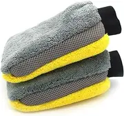 LIFKOME Winter Car Wash Gloves Double Sided Fleece Auto Wash Mitt for Cleaning of Cars Furniture and More for Men and Women