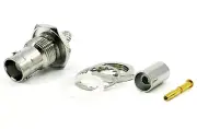 2pcs RF Connectors BNC Female Jack Crimp Bulkhead Rear Mount RG59 RG62
