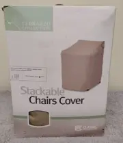 Classic Accessories Terrazzo Patio Chair Cover Stackable Beige. (03)