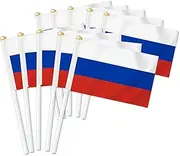 10 PCS Russia Handheld Small Flag, Russians Hand held Mini Decor Decoration Banner