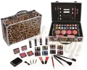 Shanyshine Carry All Train Case Makeup & Reusable Aluminum Case Gift/Leopard