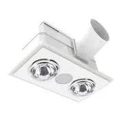 3A Lighting Aero-Heat Duo LED Bathroom 3 in 1 Heater Exhaust Fan Light (10W 4000K Panel)