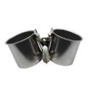 Stainless Steel Hanging Cage Birds Dish Parrot Drinking Anti Turnover Bowl
