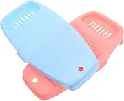 EXAOMBLE 2pcs Portable Plastic Washboard with Soap Holder Non Slip Laundry Board for Home Travel Clothes Washing Board for All Fabrics and Convenient Cleaning
