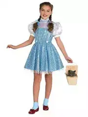 Wizard of Oz Girls Dorothy Costume with Sequin Dress & Hair Bows