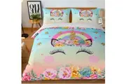Shine Unicorn Quilt Doona Duvet Cover Set