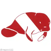 Scuba Diving Bumper Sticker Dive Flag Decal - Manatee - AUB221