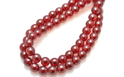 50 Cranberry Luster Czech Glass Round Beads 6MM LIMITED