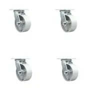 5 Inch Semi Steel Swivel Caster Set with Roller Bearing and Swivel Lock SCC