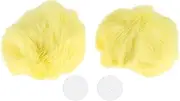 X AUTOHAUX Motorcycle Helmet Accessories Decoration Round Bear Ears for Motorcycle Bicycle Skiing Helmets Yellow Plush Sticker 1 Set