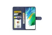 For Samsung Galaxy S21 FE SupRShield Wallet Leather Card Holder Flip Protective Shockproof Magnetic Case Cover (Navy Blue)