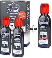 Durgol Swiss Espresso Decalcifier for All Brands of Espresso (Fully and semi-Automatic) and Coffee Machines (pods, Pads, Manual, drip) 2 Pack + 1 Free Bottle