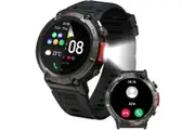 Smart Watch for Men (Answer/Dial Calls) Bluetooth Tactical SmartWatch for Android and iPhone Waterproof Outdoor Fitness Sleep Monitoring Tracker with Sleep/AI Voice(Black)
