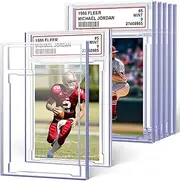 6 PCS Card Case Holder for Trading Cards, Acrylic Graded Card Slab Baseball Card Sleeves with Label Position Fit for MTG TCG and Sport Cards Storage and Display