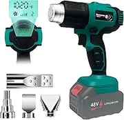 Battery Heat Gun for Makita 18 V, 50 °C - 550 °C Manual Heat Gun with Digital LCD Display, Adjustable Temperature & Air Control with 4 Stainless Steel Nozzles for DIY, Crafts, Peel Off Paint