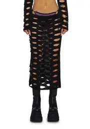 [The Ragged Priest] Nightfall Knit Midi Skirt