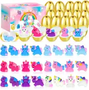 24 Pcs Prefilled Easter Eggs with Mochi Squishy Toys, Easter Eggs Filled Soft