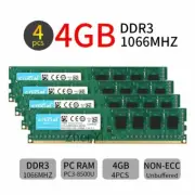 16GB 4x4GB 2GB DDR3 PC3-8500U 1066MHz CL7 DIMM Desktop Memory RAM Crucial LOT BT