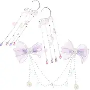 [ARTSEWPLY] 1set Mermaid Chains for Girls Elegant Tassel Bow Hair Clips and Forehead Jewelry for Boy Girl Parties Princess Costumes and Special Occasions