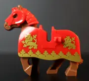 Custom Vintage Lion Knight Castle Horse with Barding 2490px3 for 6060 - Not Lego