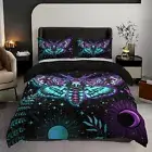 Cover Set Full,Moth Bedding Sets,Black Gothic Full Bedding Moth Duvet Cover Set