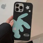 Rabbit Phone Case - iPhone 14 Pro Max / 14 Pro / 14 Max / 14 / 13 Pro Max / 13 Pro / 13 / 13 mini / 12 Pro Max / 12 Pro / 12 / 12 mini / 11 Pro Max / 11 Pro / 11 / SE / XS Max / XS / XR / X / 8 / 8 Plus / 7 / 7 Plus Black - iPhone 14