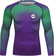 [Red Plume] Men's Compression Sports Shirt Cool Lightning/Flash Running Long Sleeve Tee/3 Colors