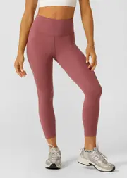 [Lorna Jane] Lotus No Chafe Phone Pocket Ankle Biter Leggings in Pink, Size - Small S Renaissance Rose