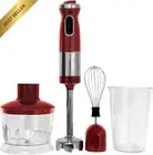 700W Stick Hand Blender 3-in-1, Electric, Blending, Mincing, Chopping, Red
