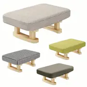 1PC Small Solid Wood Fabric Stool Creative Retro Footstool for Living Room Seat