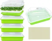 5 Pack Seed Sprouter Trays with Lids- Soil-Free Cultivation Germination Tray ...