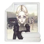 Dark Art Victorian Widow Bleak Mourning Throw Blanket