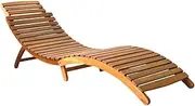'vidaXL Sun Lounger- Durable Solid Acacia Wood in Charming Brown Colour - Ideal for Patio, Garden, and Indoor Use - Easily Foldable and Space-Saving