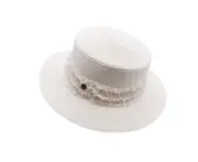 C05 Hepburn Style White Straw Hat Female Flat Top M Letter Sunscreen Seaside Vacation Sunshade Top Hat All-match Beach Hat