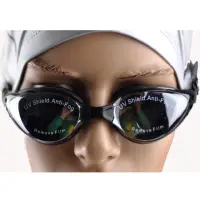 在飛比找momo購物網優惠-防霧防水防紫外線泳鏡蛙鏡黑色2入裝
